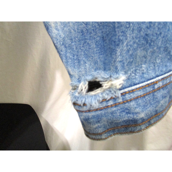 VTG 80s-90s Un Bleu Choix Oversize Denim Jacket Men Sz S - Picture 8 of 12